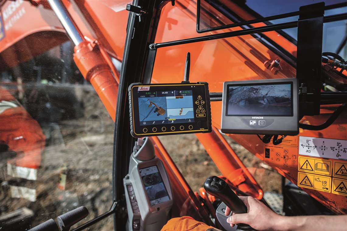 GPS-Controlled excavator display