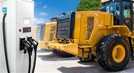 Electric construction equipment charging 