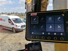 Smart Construction monitor inside a cab
