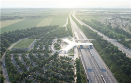 Illustration of proposed high-speed rail terminal in Jihlava