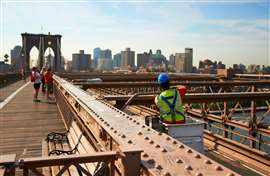 Work on the Brooklyn Bridge. (Image: Adobe Stock)