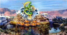 A 3D render of how the Dragon Ball theme park in Qiddiya City, Saudi Arabia, could look.