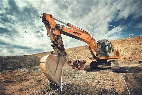 An excavator equipped with an XWSeries system in operation